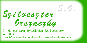 szilveszter orszaczky business card